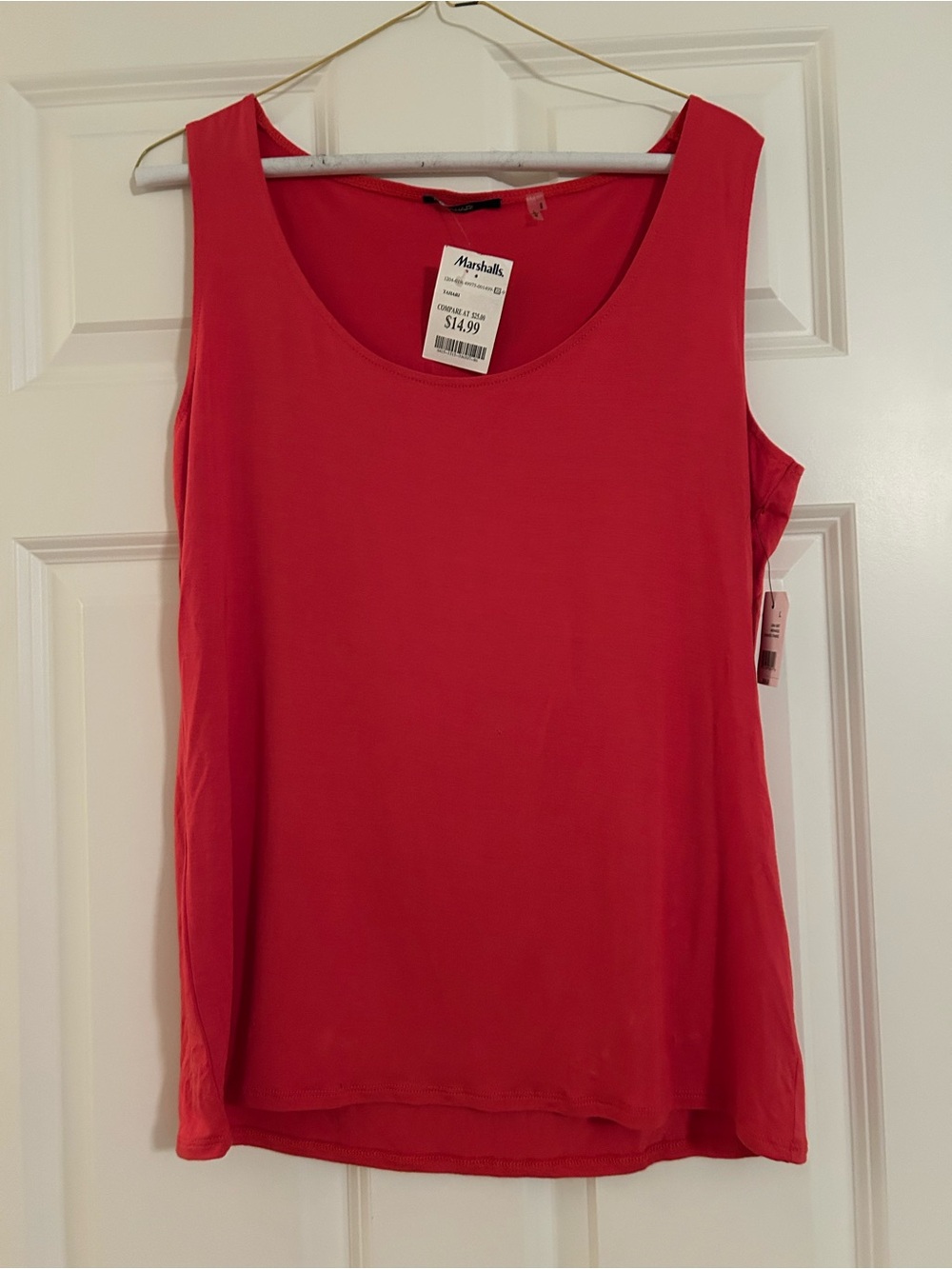 Bright Coral Scoop Neck Tank Top